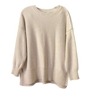 Aerie Womens Oversized Knit Sweater Ivory Neutral Minimalist Fall Sweater